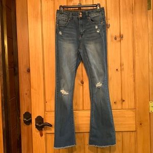 💥 VANILLA⭐️STAR High Rise Slim Flare Distressed Jeans Sz 9